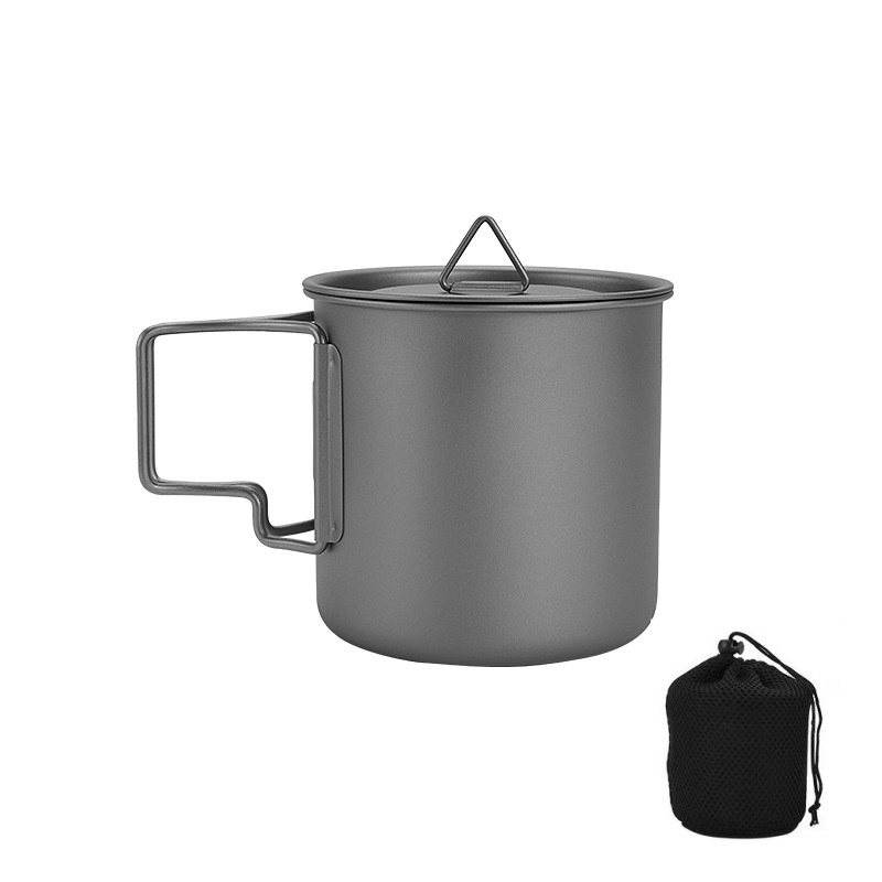 Camping Cooking Gadgets - Titanium Camping Mug with Folding Handle