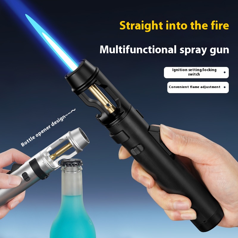 Camping Cooking Torch - Metal Windproof Jet Flame Lighter, Adjustable