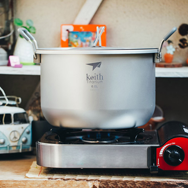 Camping Cooking Rice - Keith-Camping Cooking Set, Titanium Cookware Stockpot