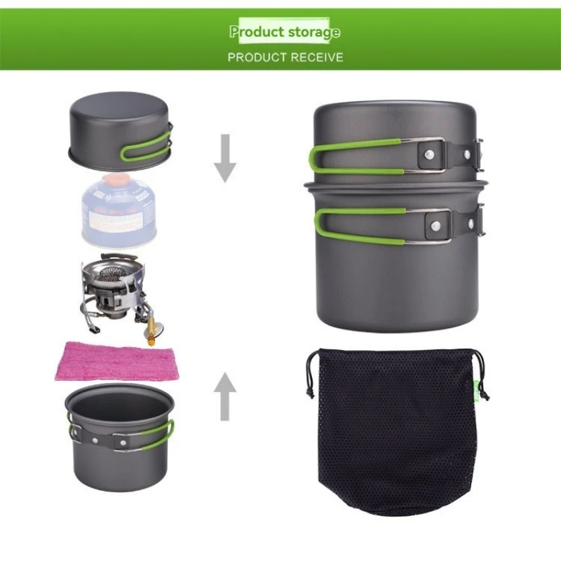 Camping Cooking Kits - BRS-T15A Camping Cookware Mess Kit Ultralight