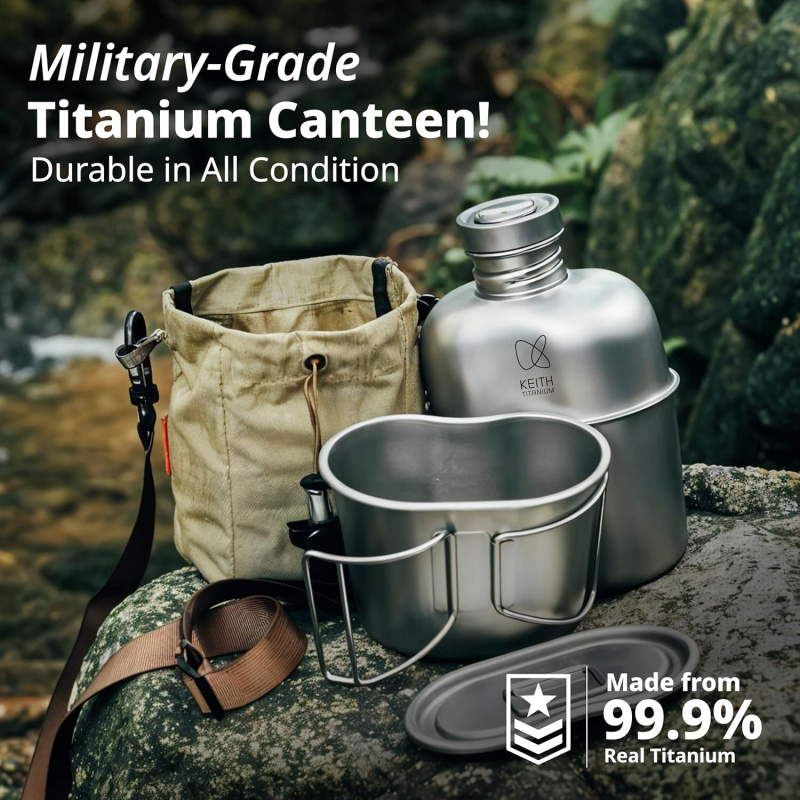 Camping Cooking Kits - Bình nước Keith Titanium cho hoạt