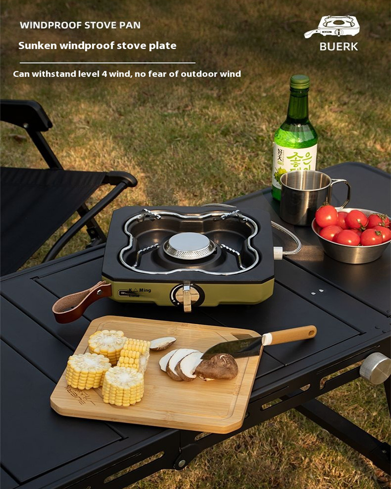 Buerk Desktop Outdoor Gas Stov - đánh giá và giá Camping Cooking Windshield