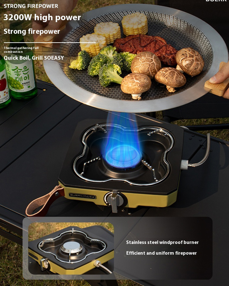 Buerk Desktop Outdoor Gas Stov - đánh giá và giá Camping Cooking Windshield