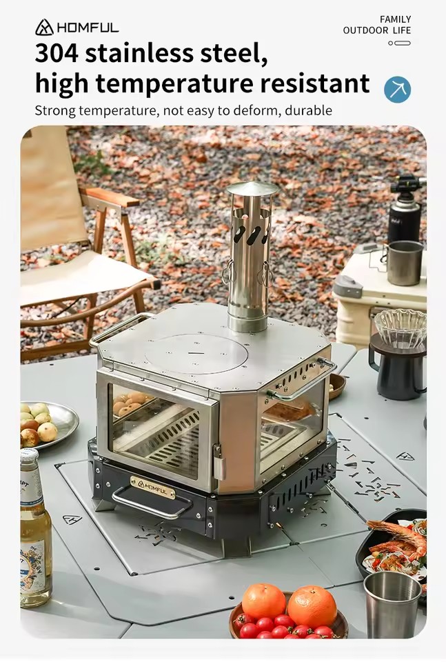 HOMFUL Portable Firewood Stove - đánh giá và giá Camping Cooking Windshield