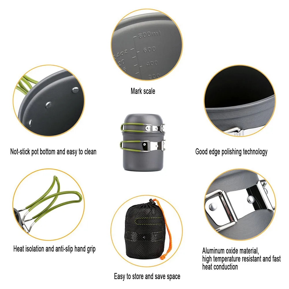 Camping Cookware Mess Kit Ultr - đánh giá và giá Camping Cooking Accessories Set