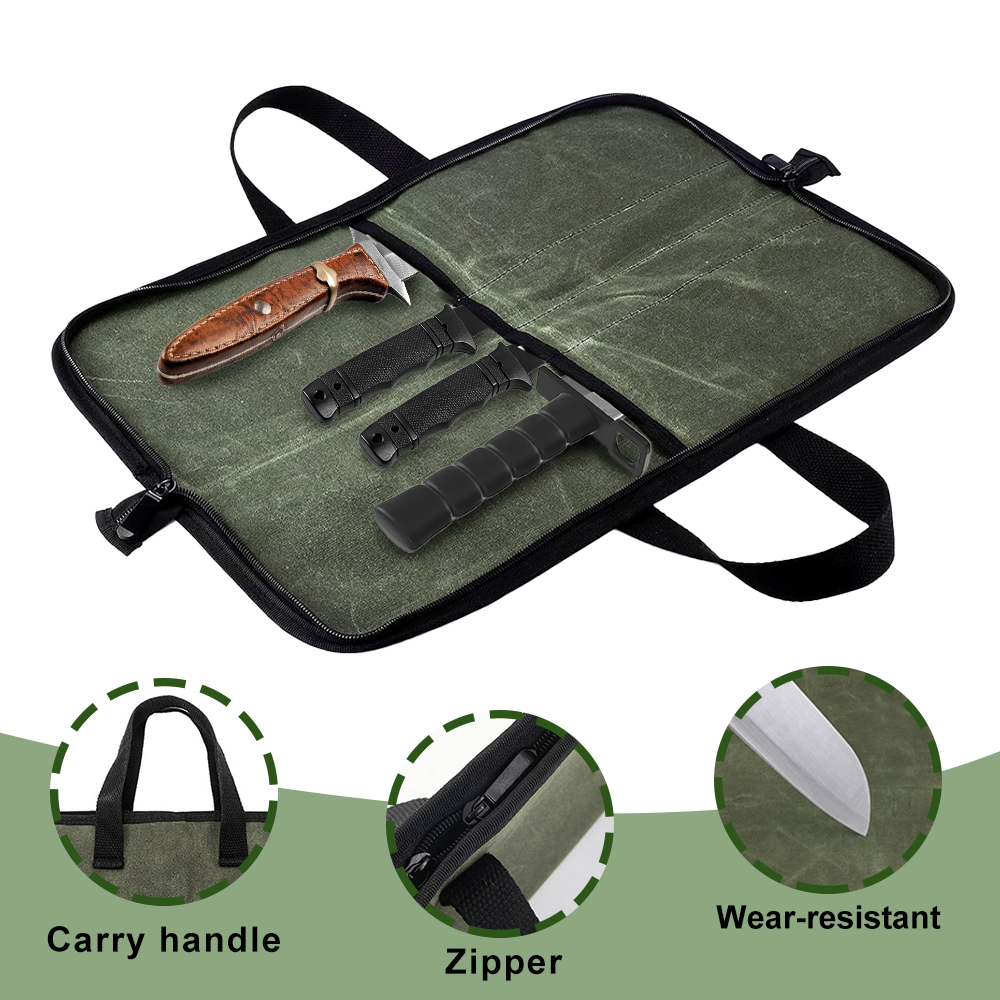 Waxed Canvas Knife Roll Bag Mu - đánh giá và giá Camping Cooking Gadgets