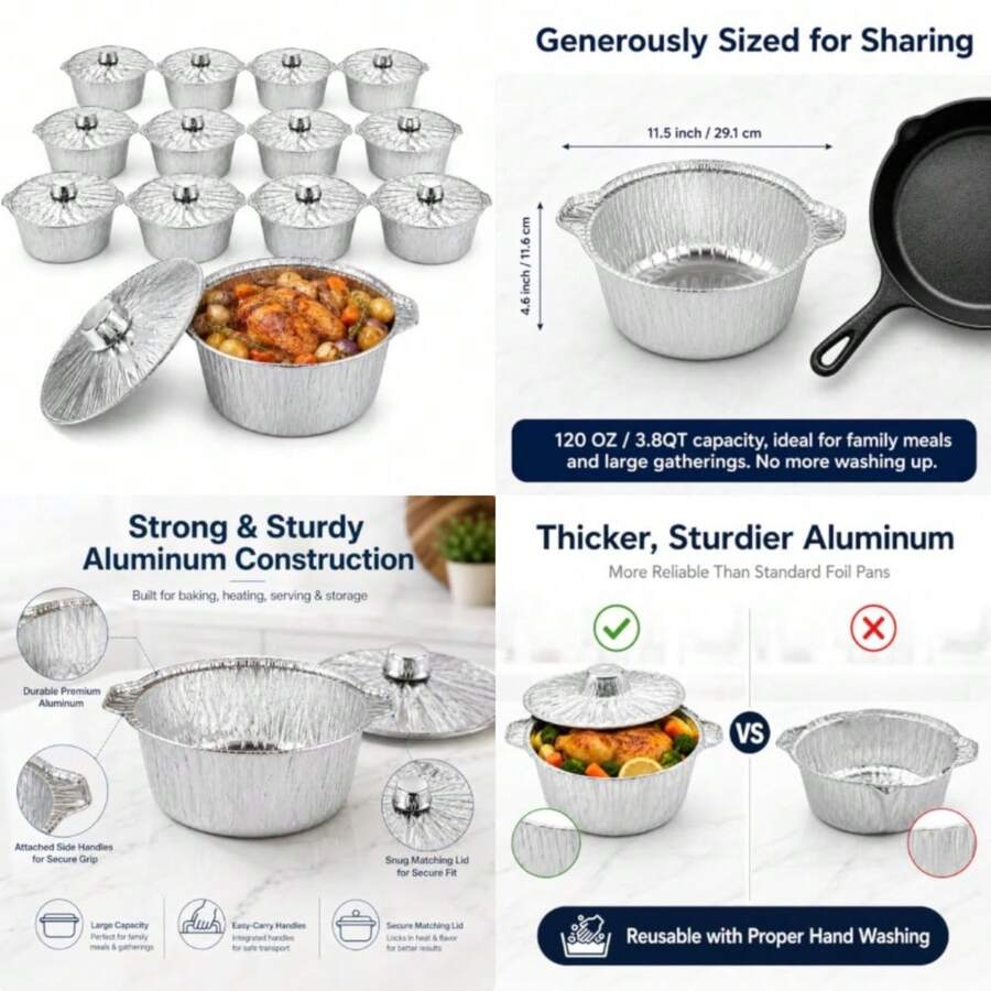 12 Pack Disposable Pot With Li - đánh giá và giá Camping Cooking Pots And Pans