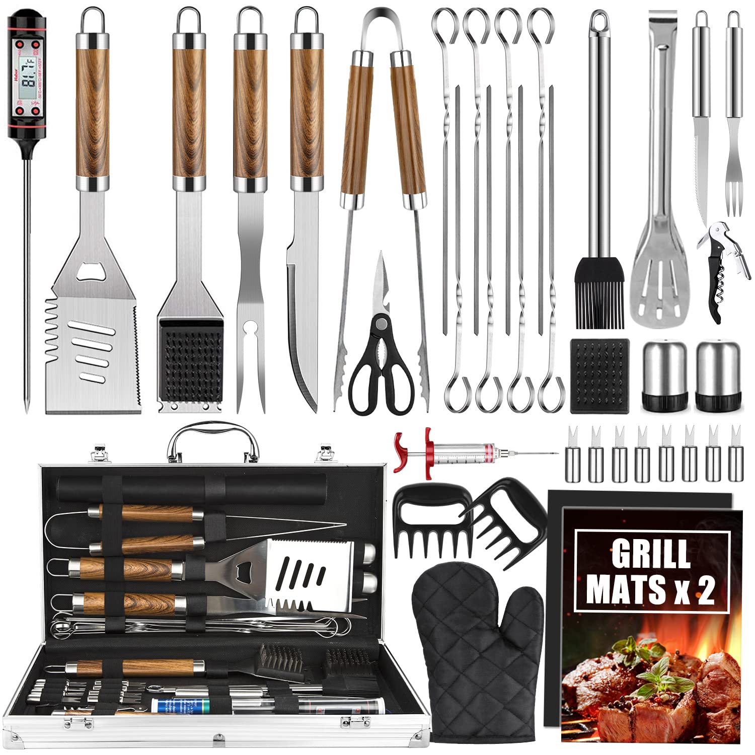 38PCS BBQ Grill Accessories Se - đánh giá và giá Camping Cooking Accessories Set