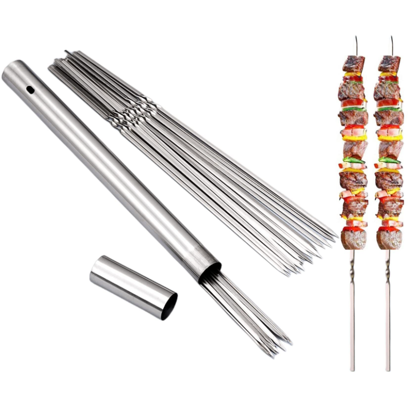 Stainless Steel Barbecue Skewe - đánh giá và giá Camping Cooking Youtube
