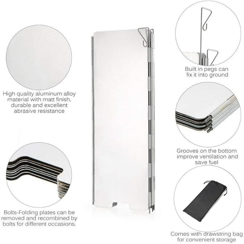 Ultra-Lightweight Aluminum All - đánh giá và giá Camping Cooking Windshield