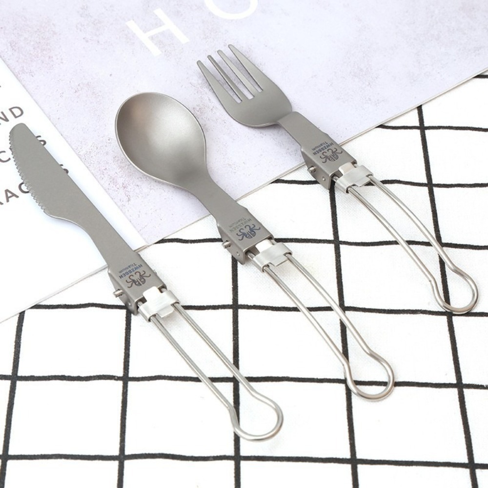 Half Polished Titanium Folding - đánh giá và giá Camp Spork Set