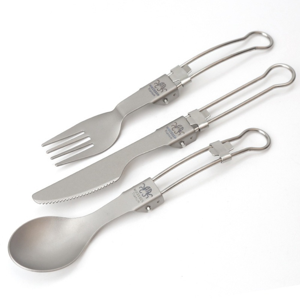 Half Polished Titanium Folding - đánh giá và giá Camp Spork Set