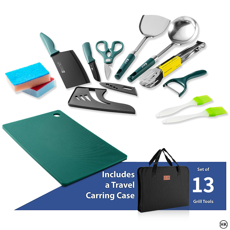 13PCS Camping cooking set, cam - đánh giá và giá Camping Cooking Accessories Set