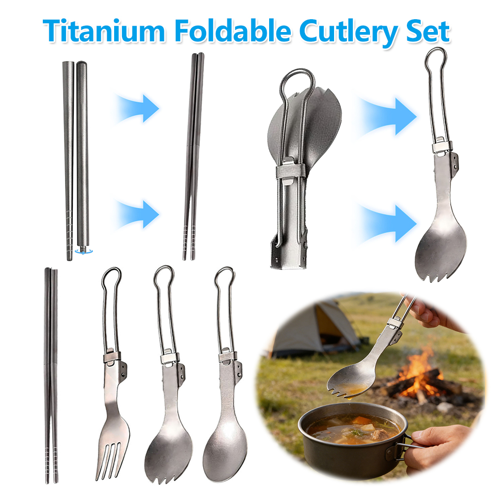 Titanium Foldable Cutlery Set  - đánh giá và giá Camp Spork Set