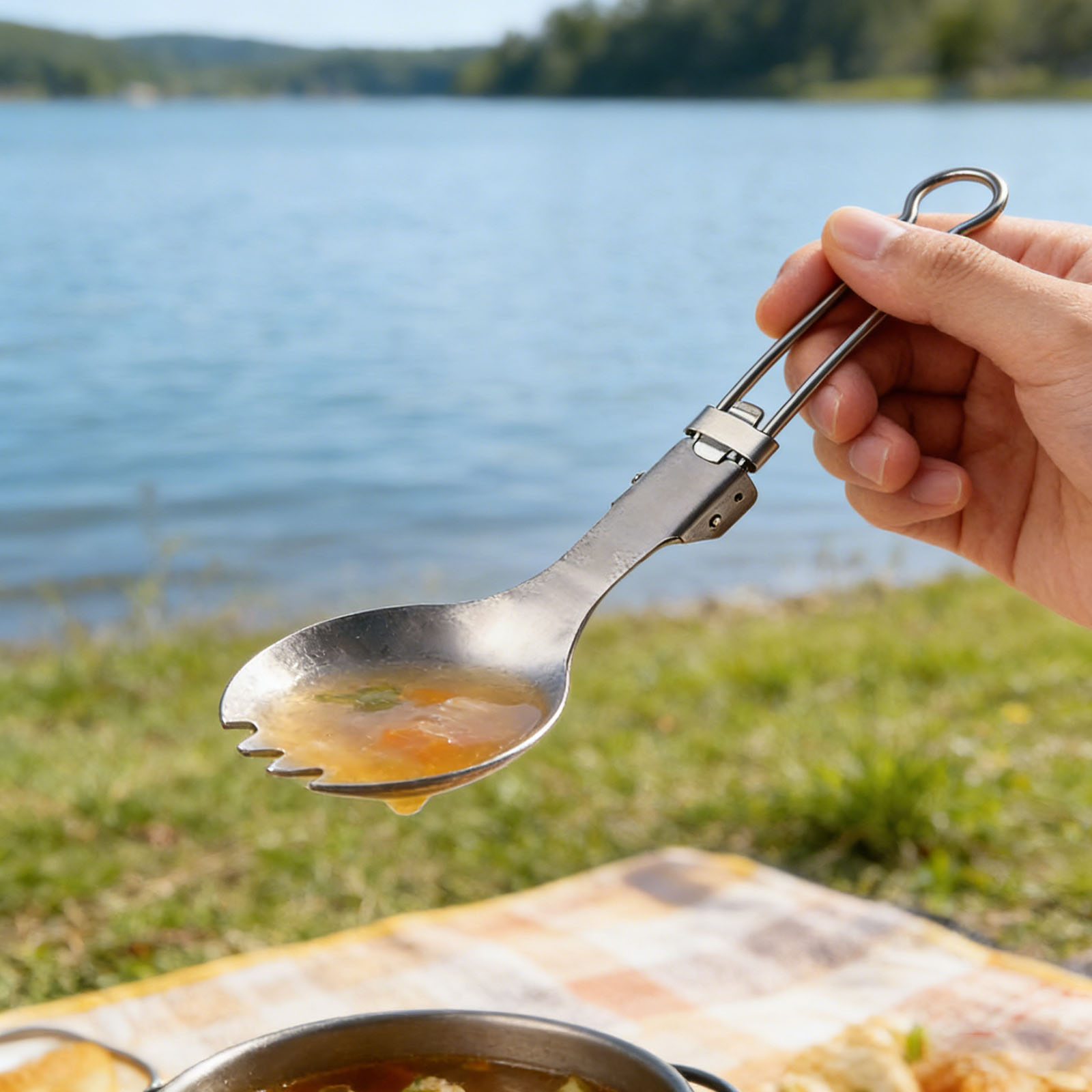 Titanium Foldable Cutlery Set  - đánh giá và giá Camp Spork Set
