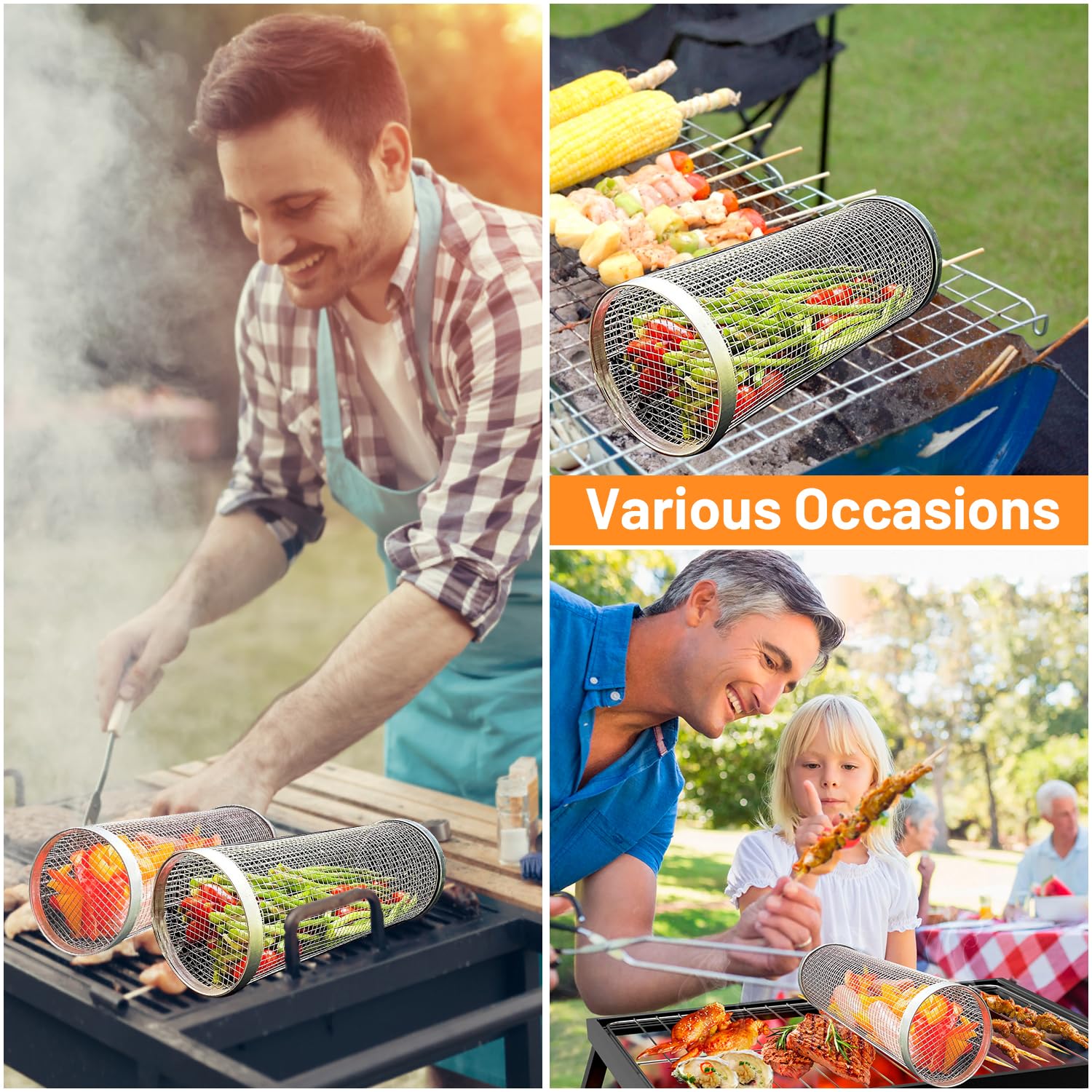 2 Pieces Rolling Grilling Bask - đánh giá và giá Camping Cooking Youtube