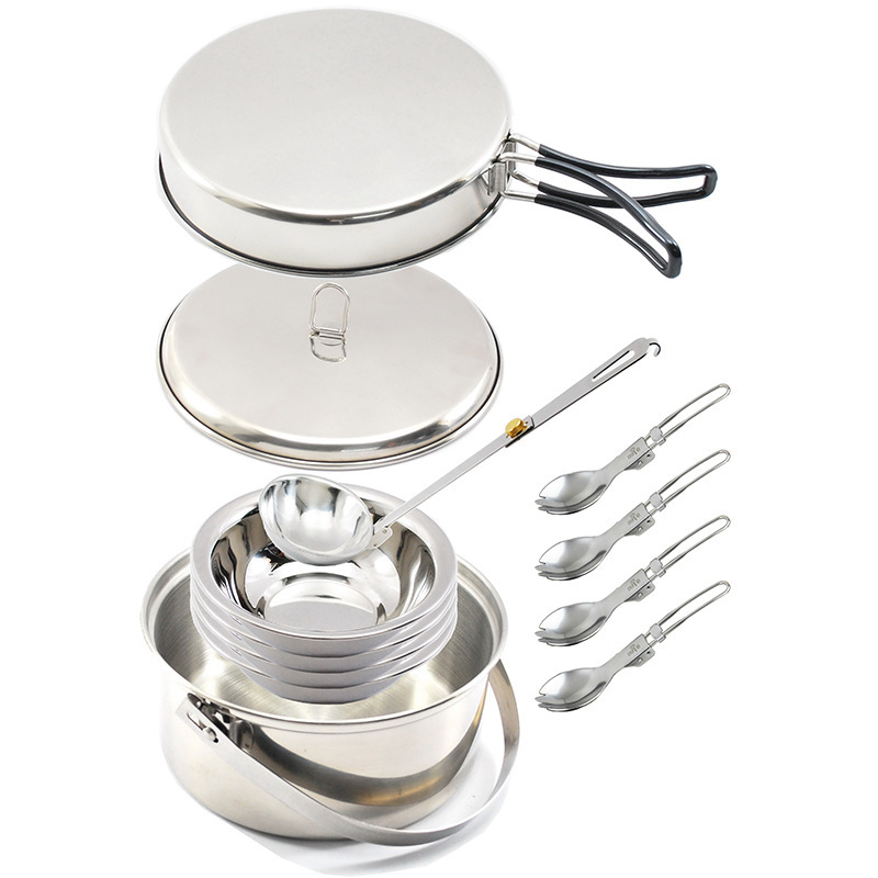 4P Stainless Steel Camping Coo - đánh giá và giá Camp Spork Set
