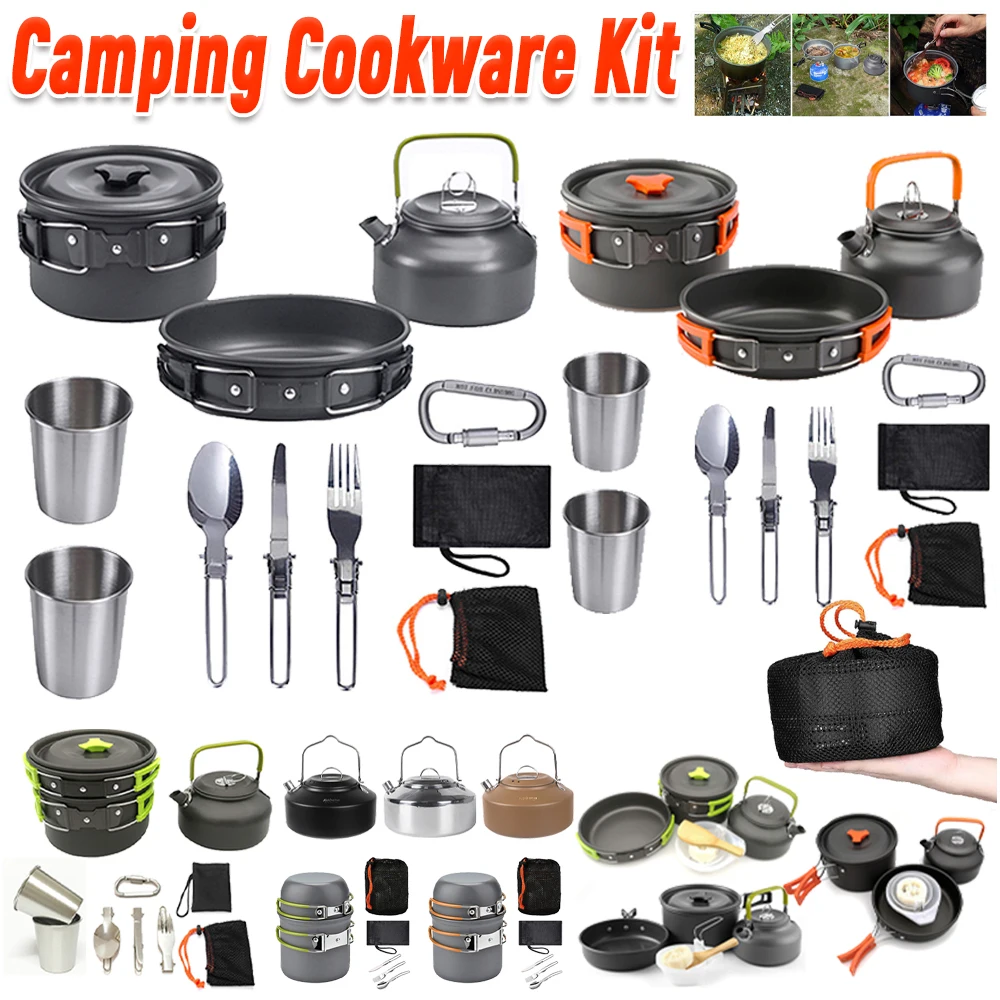 Camping Cookware Kit Kettle Po - đánh giá và giá Camping Cooking Kits