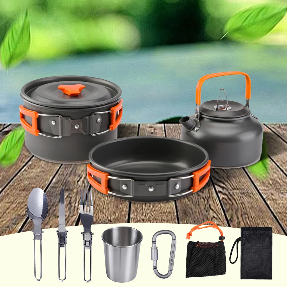 Camping Cookware Kit Kettle Po - đánh giá và giá Camping Cooking Kits