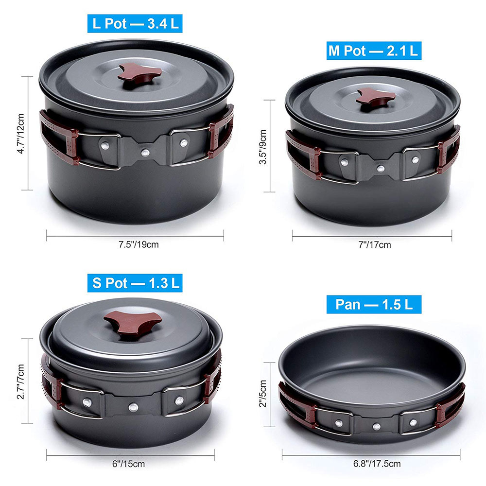 Outdoor Camping Cookware Kit N - đánh giá và giá Camping Cooking Rice