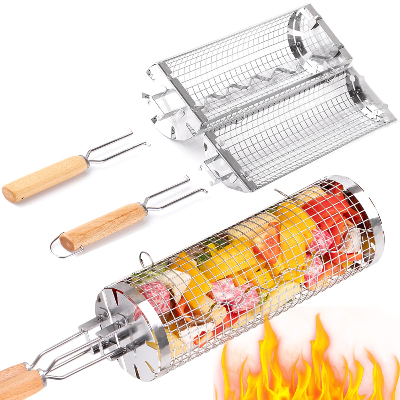 BUYYES Rolling Grill Basket BB - đánh giá và giá Camping Cooking Youtube