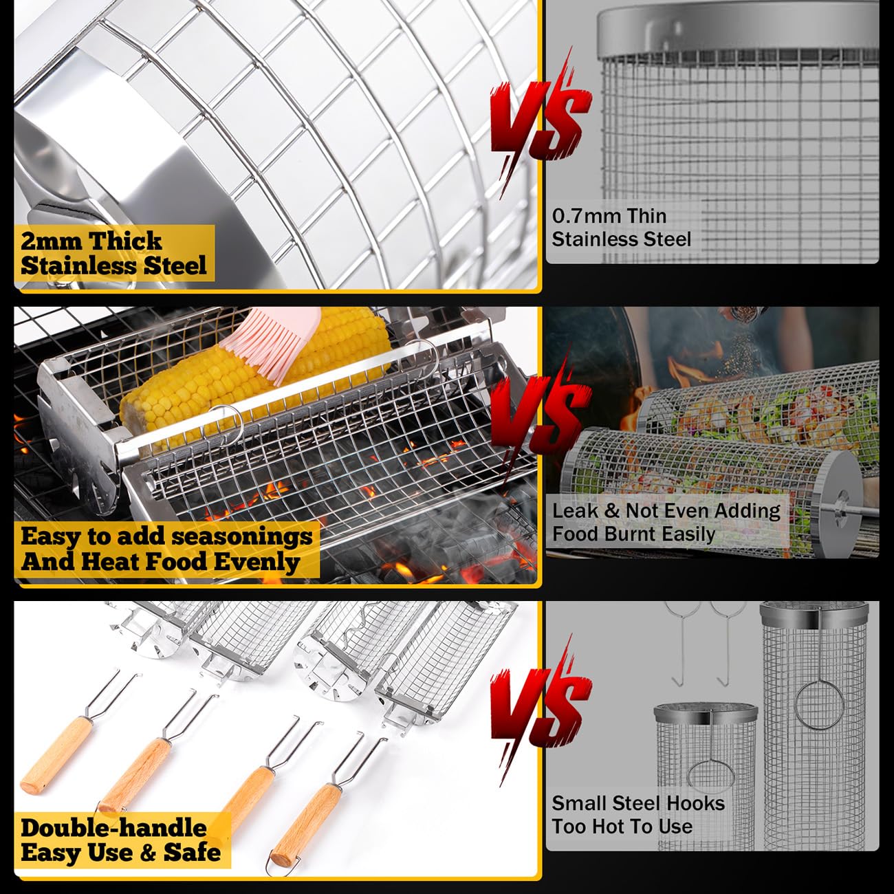 BUYYES Rolling Grill Basket BB - đánh giá và giá Camping Cooking Youtube